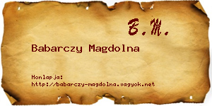 Babarczy Magdolna névjegykártya