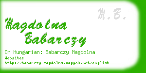 magdolna babarczy business card